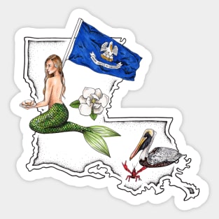 Louisiana Mermaid Sticker